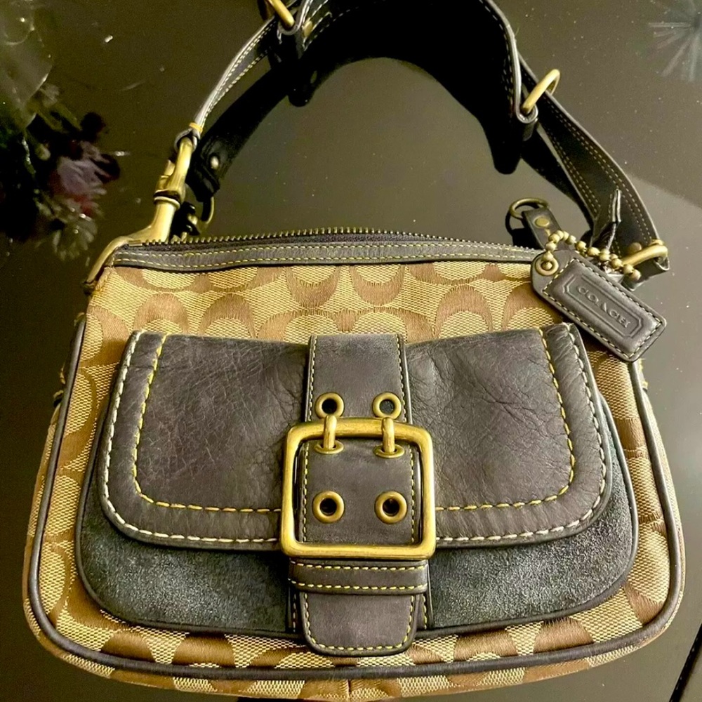 COACH (Special Edition) Suede + Leather Handbag, Vintage *EXCELLENT CONDITION*